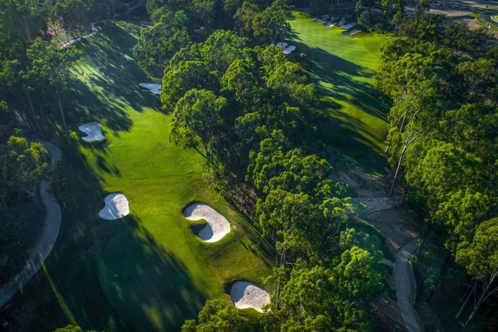 Overhead photo of the golf course.