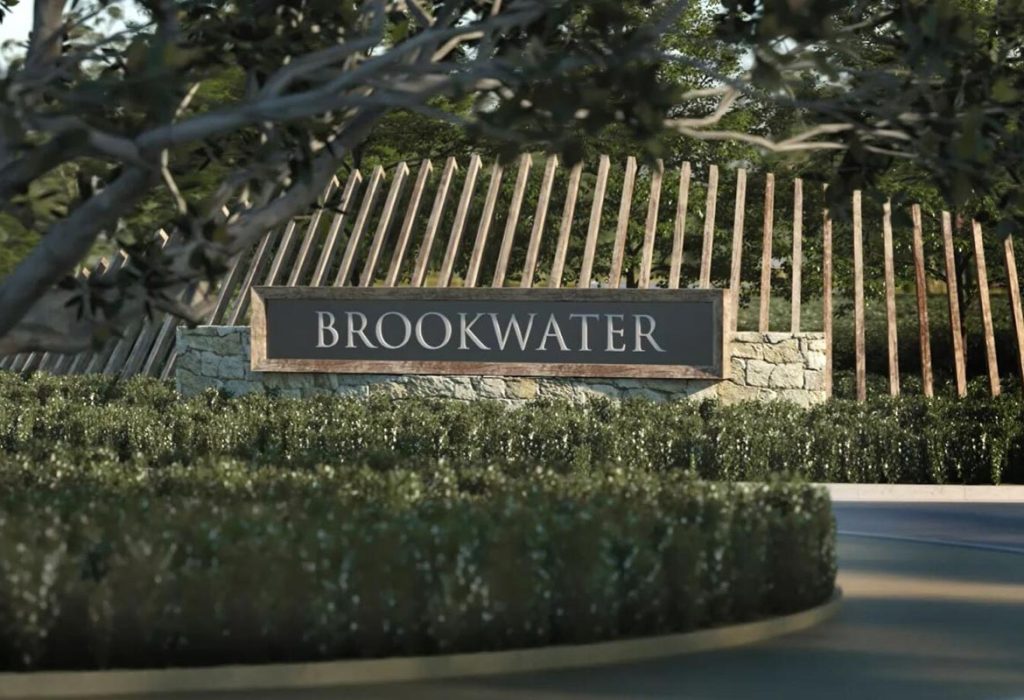 The entrance to Brookwater Residential.
