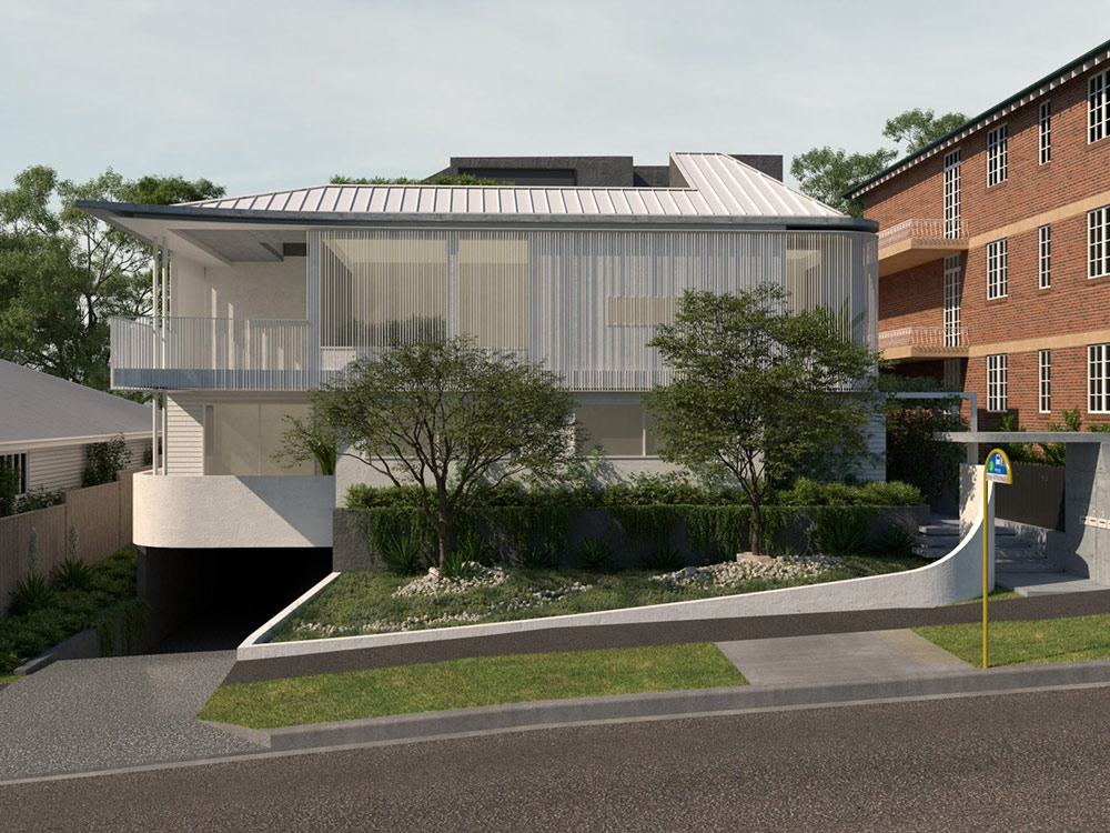 Model home on a slope